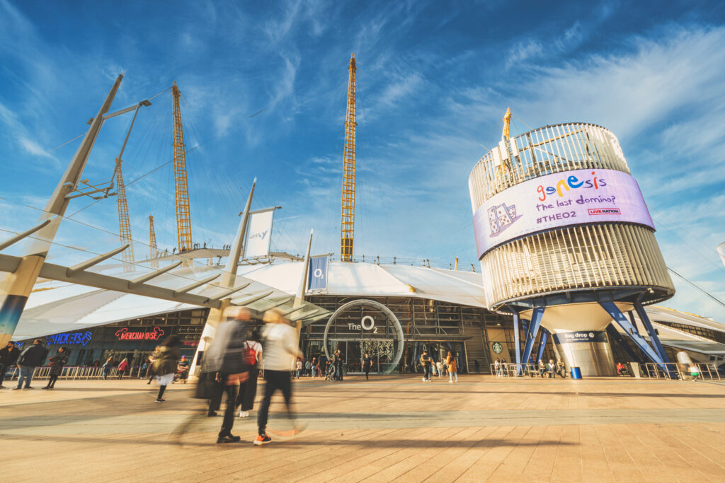 The O2 Arena photographed on an event day